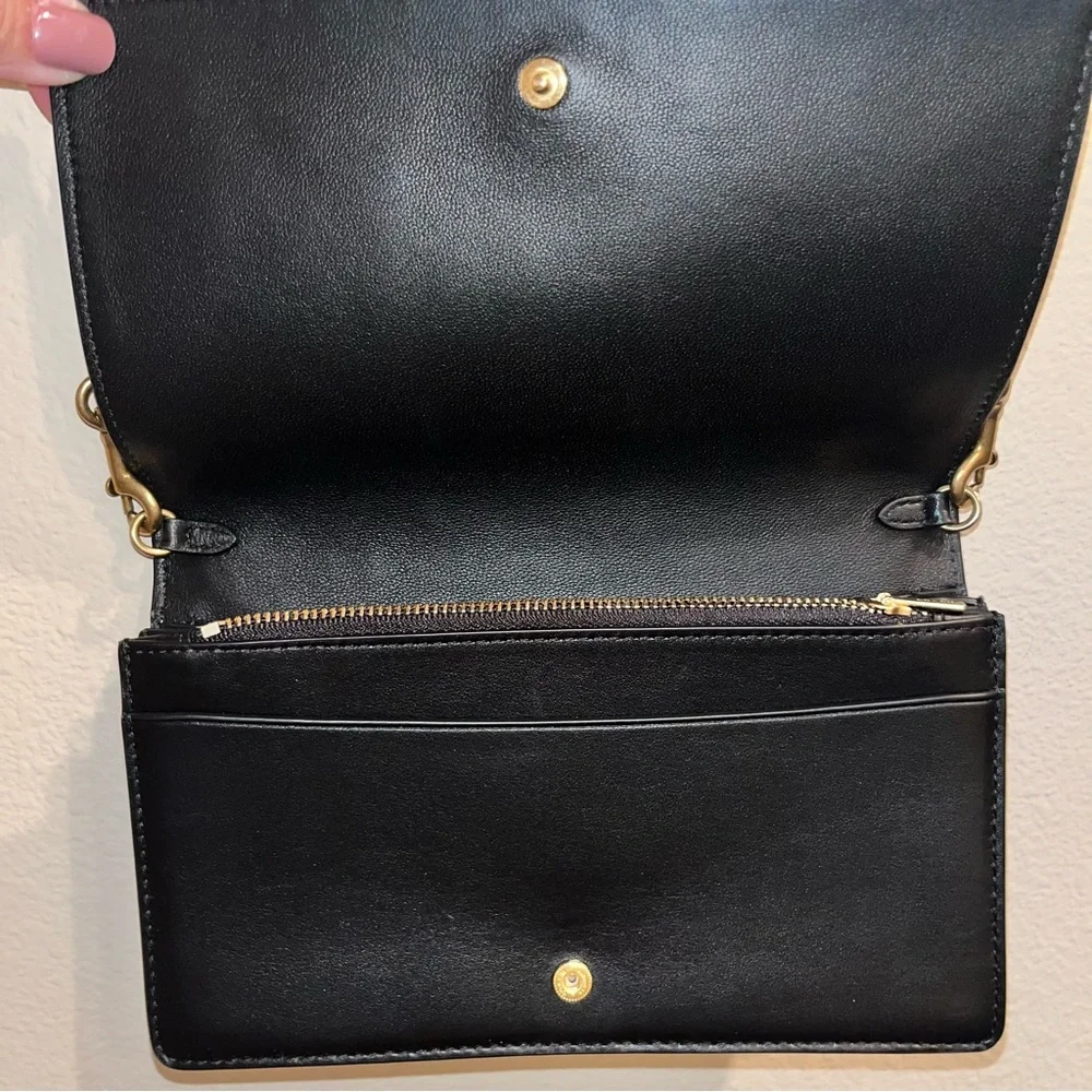 Coach Callie Foldover‎ Chain Clutch Leopard Print